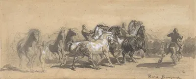 Study for 'The Horse Fair' by Rosa Bonheur — digital art print download