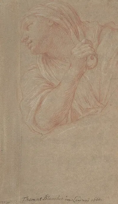 Half Figure of a Woman by Thomas Blanchet, 1660 — digital art print download