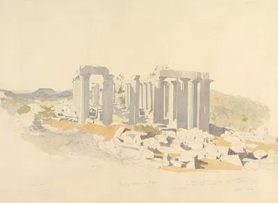 The Temple of Apollo at Bassae by Томас Хартли Кромек, 1843 — digital art print download
