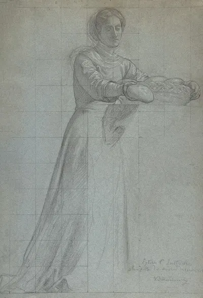 A Woman Distributing Bread from a Basket by Виктор-Франсуа-Элуи Бьеннури — digital art print download