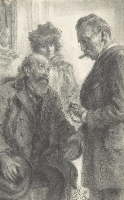 Doctor and Patient by Адольф фон Менцель, 1899 — digital art print download