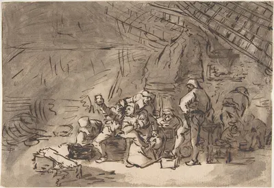 Scene in an Inn by Адриан ван Остаде — digital art print download