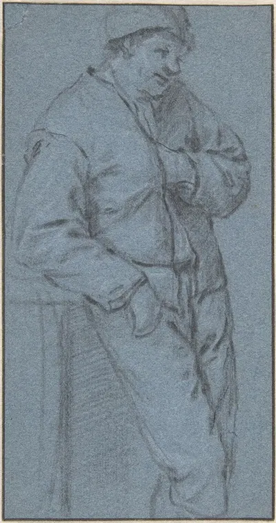 Study of a Standing Peasant by Адриан ван Остаде — digital art print download