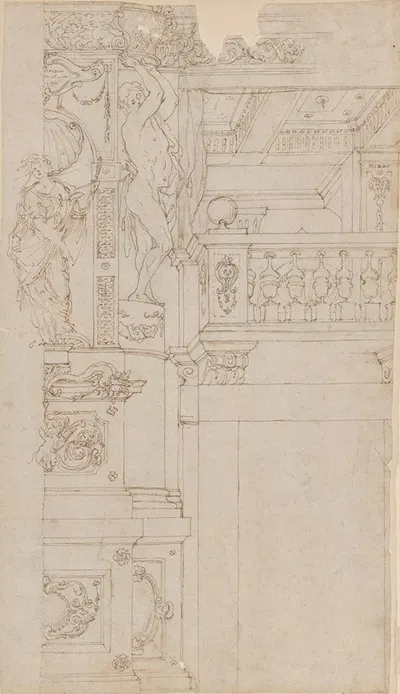 Studies for the trompe-l’oeil decorations of Palazzo Ducale (Palazzo Pitti), Florence by Агостино Мителли — digital art…