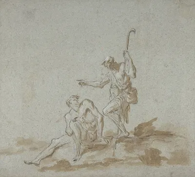A Shepherd Addressing a Seated Male Nude by Алессандро Маньяско — digital art print download