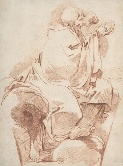 Prophet Seated in Profile on a Cloudbank, Praying by André Lebrun — digital art print download