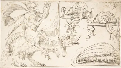 Studies for Grotesque Figures in the Flemish Style by Andrés de Melgar — digital art print download