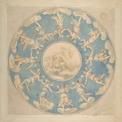 Design for Ceiling; Apollo and the Hours by Анжелика Кауфман, 1760–1807 — digital art print download