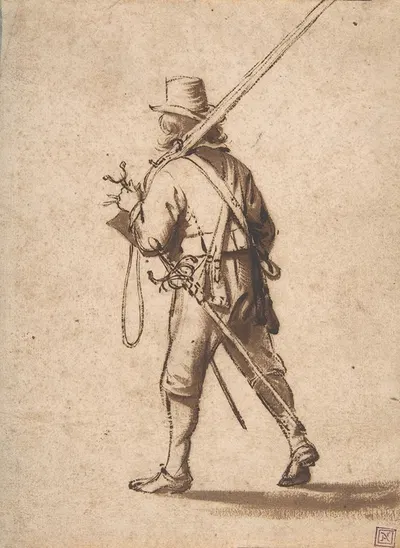 A Walking Musketeer, seen from behind by Антони Паламедес — digital art print download