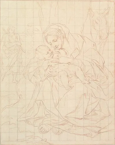 Rest on the Flight into Egypt by Антон Рафаэль Менгс — digital art print download