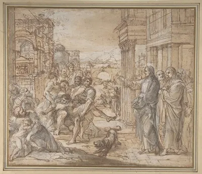 Christ Healing a Possessed Man by Aureliano Milani, 1675–1749 — digital art print download