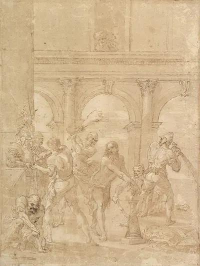 Scourging of Christ by Aureliano Milani, 1700–1740 — digital art print download