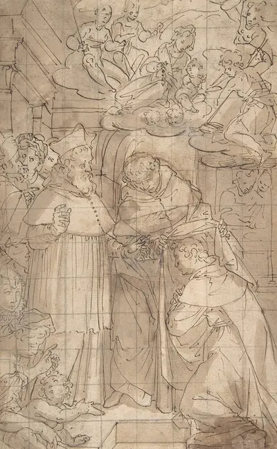 Saint Hyacinth Receiving the Dominican Habit by Aurelio Lomi, 1556–1622 — digital art print download