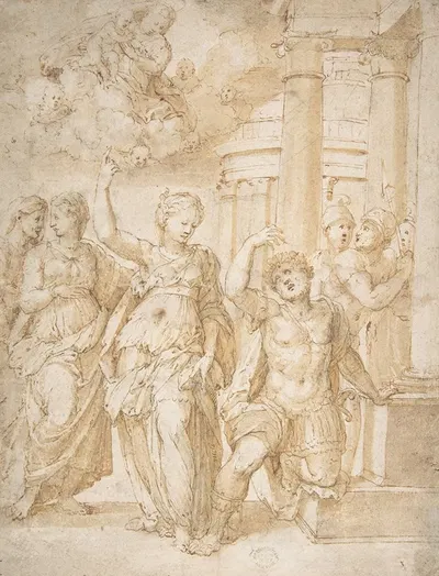 Sibyl Announcing the Birth of Christ to the Emperor Augustus by Bartolomeo Neroni — digital art print download