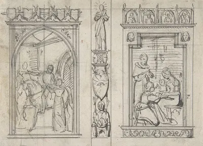 Studies for Two Book Illustrations by Carl Alexander von Heideloff — digital art print download