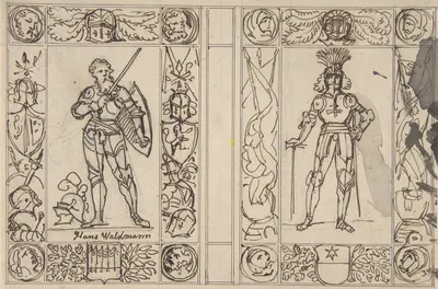 Study for Two Book Illustrations by Carl Alexander von Heideloff — digital art print download