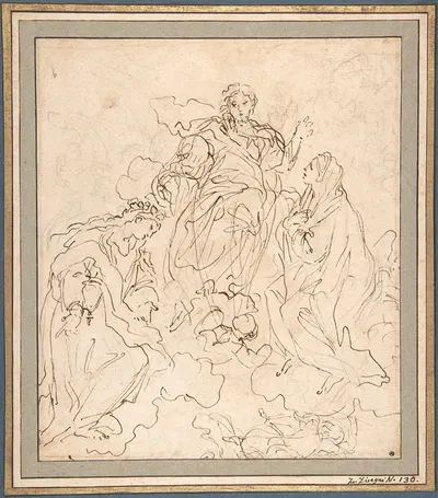The Virgin and Saint Rosalia Interceding with Christ by Карло Маратти, 1625–1713 — digital art print download