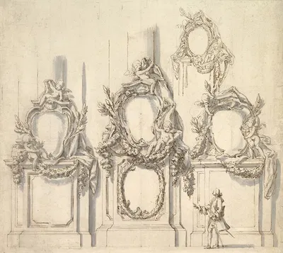 Design for Festival Decorations on the Bases of Piers by Carlo Marchionni — digital art print download
