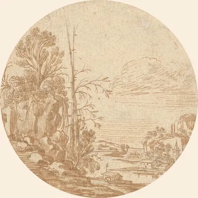 Landscape with a River and a Village by Шарль Корнелисз. де Хох — digital art print download