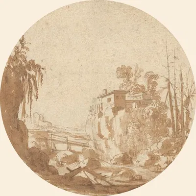 Rocky Landscape With a Bridge and a House by Шарль Корнелисз. де Хох — digital art print download