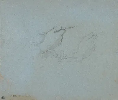 Study of Hands by Шарль-Жозеф Натоир — digital art print download