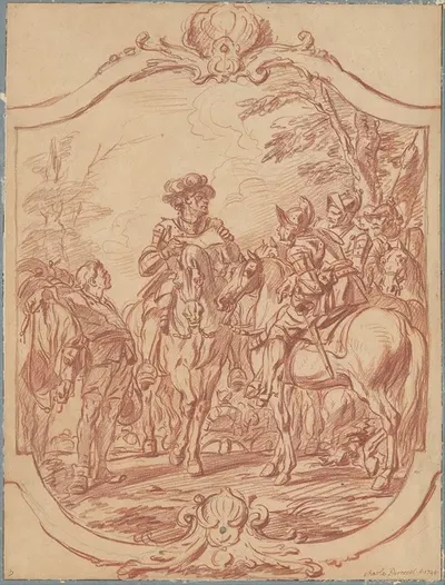 Scene of Military Life; A General Giving Orders by Charles Parrocel, 1744 — digital art print download
