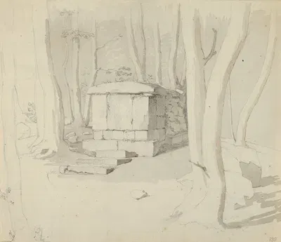 A Stone Tomb in a Forest by Christen Købke, 1830 — digital art print download