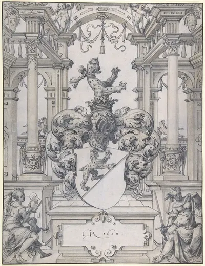 Design for a Stained Glass Window by Кристоф Мурер, 1608 — digital art print download