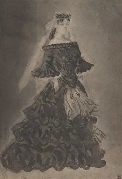 A Lady with a Veil by Константин Гай — digital art print download