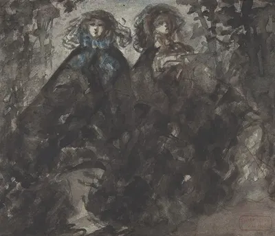 Two Ladies Taking a Walk by Constantin Guys — digital art print download