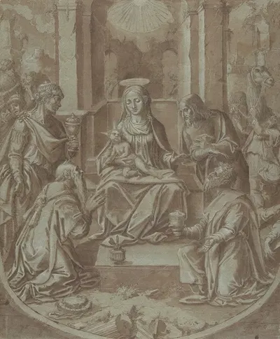 The Adoration of the Magi by Diego Lopez de Escuriaz — digital art print download