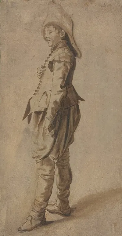 Study of a Standing Youth in a Hat by Dirck Hals — digital art print download