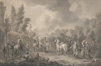 A Riding School with a Visiting Family by Дирк Лангендайк, 1778 — digital art print download