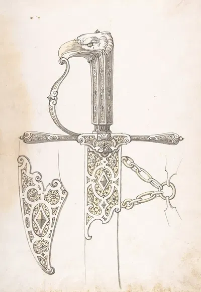 Design for a Sword by Erasmus Hornick — digital art print download