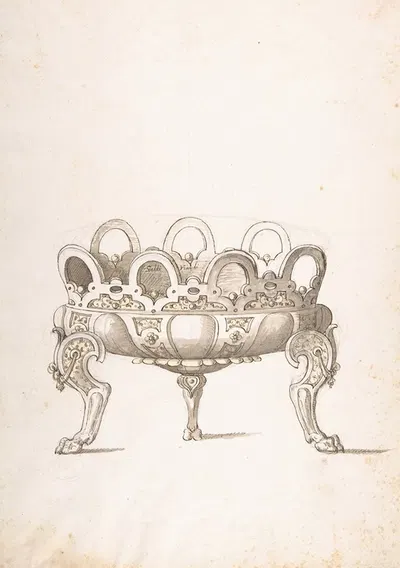 Design for Shallow Round Dish on Three Legs by Erasmus Hornick — digital art print download