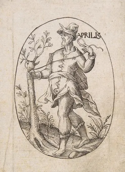 The Month of April; Man Grafting a Branch onto a Tree by Erasmus Hornick — digital art print download