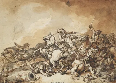 A Battle Scene by Ferdinand Kobell, 1783 — digital art print download