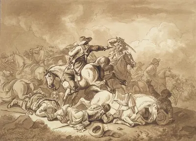 A Battle Scene by Ferdinand Kobell, 1783 — digital art print download