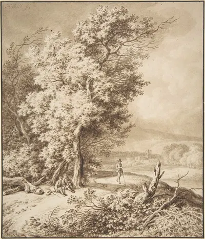 Landscape with Wayfarers by Ferdinand Kobell — digital art print download