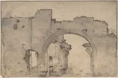 Study of Ruins by Filippo Napoletano, 1548–1608 — digital art print download