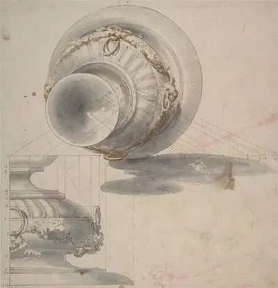 Design of a Perspective projection for an Urn by Flaminio Innocenzo Minozzi — digital art print download