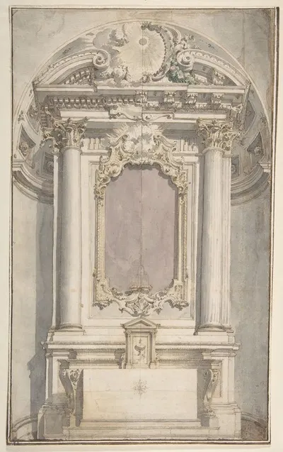 Designs for an Altar in a Niche by Фламинио Иннокенцо Миноцци, 1735–1817 — digital art print download