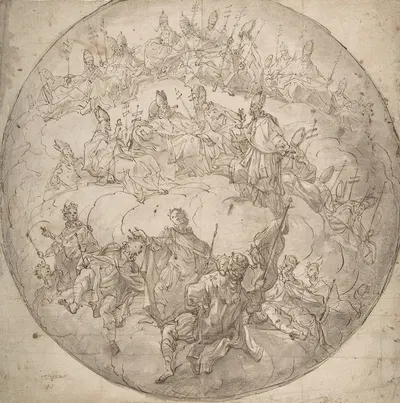 Kings, Bishops and Popes; design for ceiling by Франческо де Мура, 1696–1782 — digital art print download