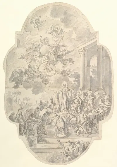 The Vision of Saint Benedict by Франческо де Мура, 1740 — digital art print download