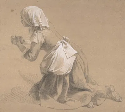 Kneeling Milkmaid by Francesco Londonio — digital art print download
