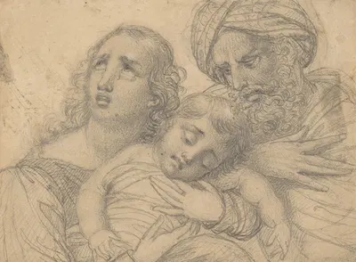 A Woman and a Turbaned Man in Despair with a Young Child by François-Joseph Navez — digital art print download
