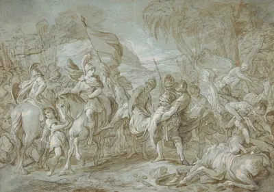 Alexander and Porus early by Франсуа Лемойн — digital art print download
