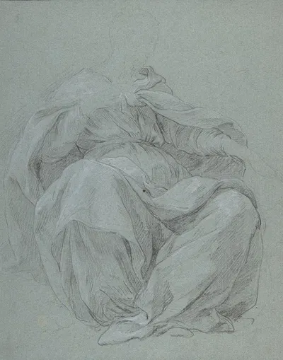 Seated Draped Figure by Франсуа Лемойн — digital art print download