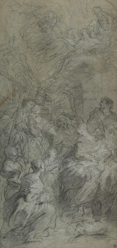 The Adoration of the Shepherds by Франсуа Лемойн — digital art print download