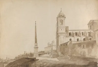 The Church of the Trinità dei Monti and the Villa Medici, Rome by Франсуа-Мариус Гране — digital art print download